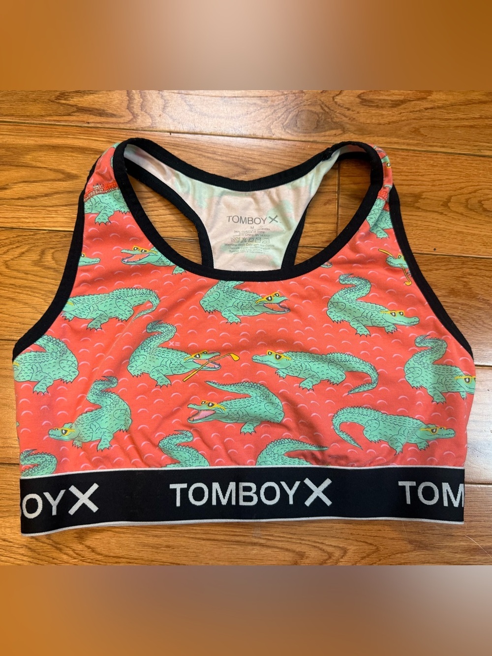 TomboyX Alligator Print Racerback Sports Bra